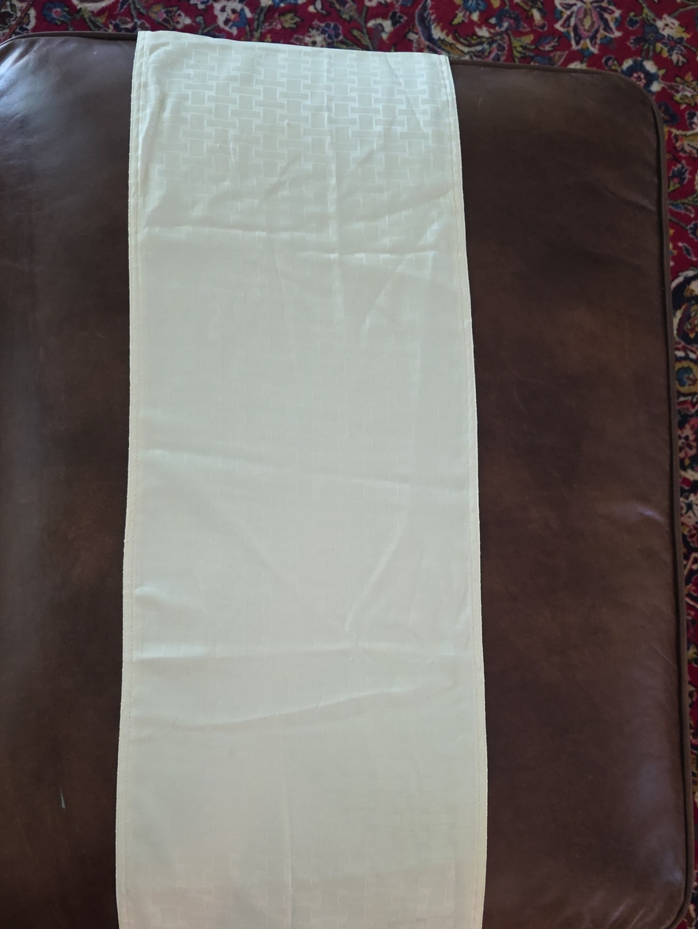 Cuisinart Cream Table Runner with Subtle Woven Pattern 13×71